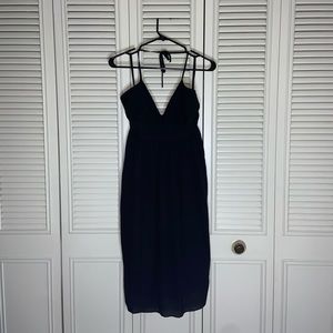 🌟Belly Basics Formal Solid Black Halter Top Dress Size Medium